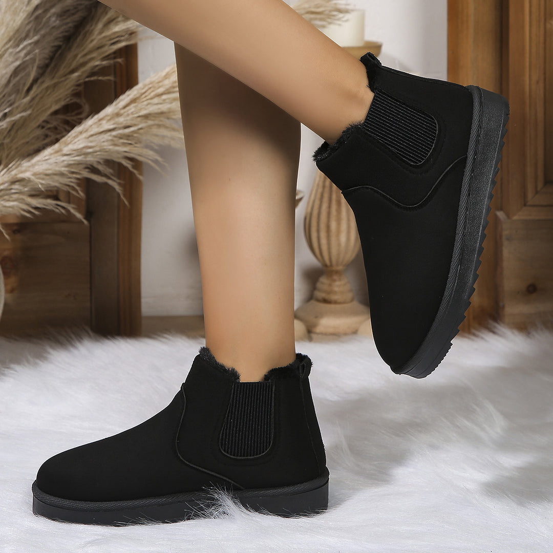 Damen  Chelsea-Boots mit warmem Teddyfutter, elastischem Seiteneinsatz und rutschfester Profilsohle Drune
