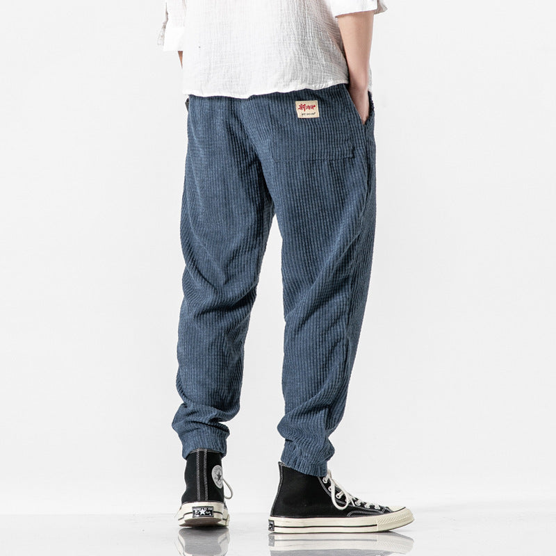 Herren Cordhose im Jogger‑Stil aus Cordvelours mit elastischem Bund und gerippten Beinabschlüssen Drune