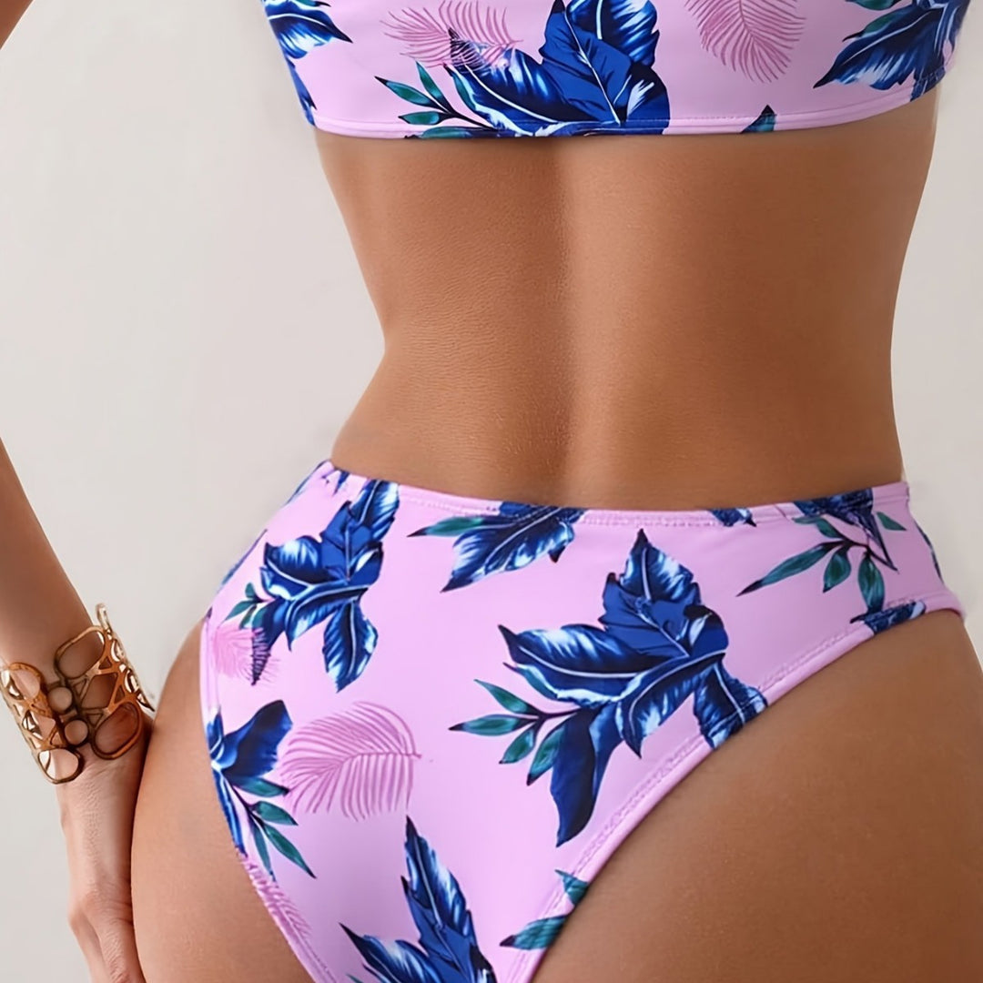 Damen Bikini-Set mit floralem Design und verstellbaren Trägern Drune