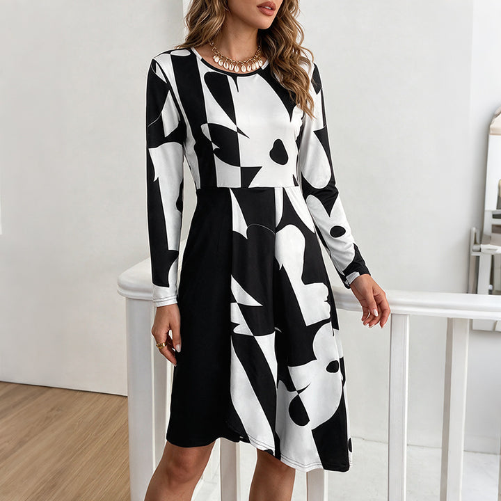 Damen Elegantes floral gemustertes Midi-Kleid Drune