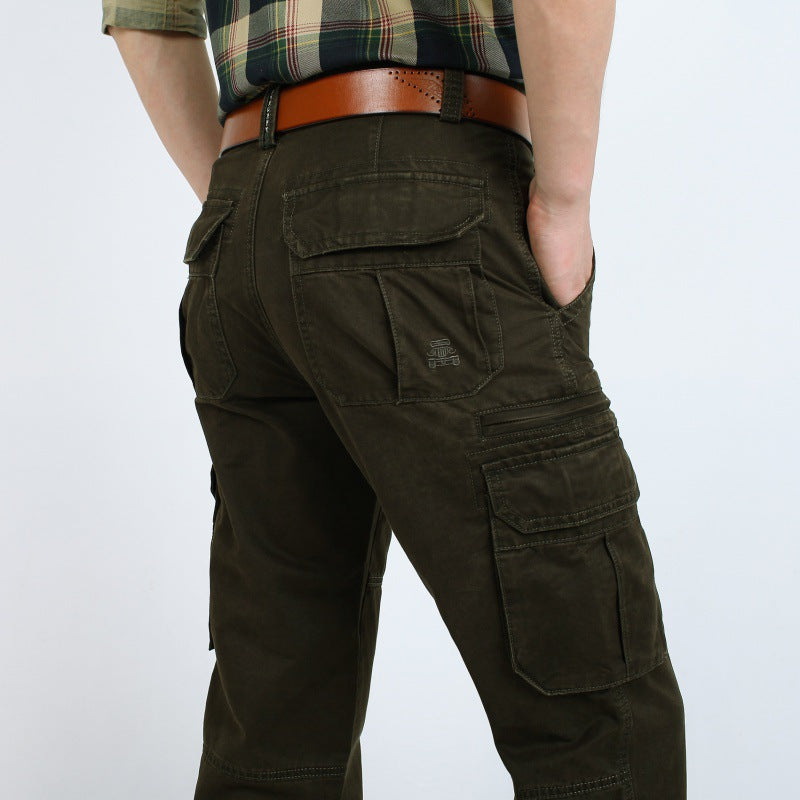 Herren Robust-elastische Canvas-Cargohose mit verstärkten Kniepartien und Multifach-Taschen Drune