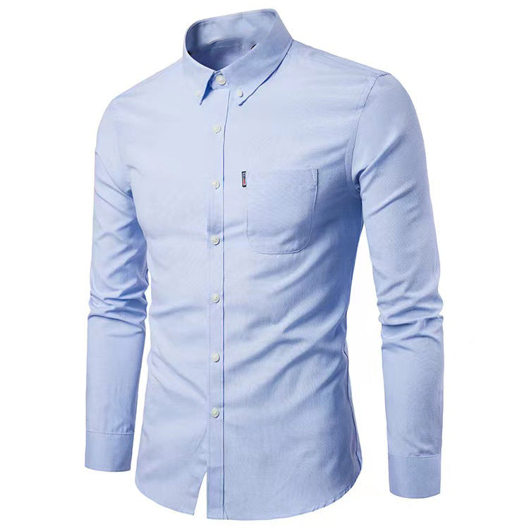 Herren nan tailliertes Oxford-Hemd mit Button-Down-Kragen und Brusttasche Drune