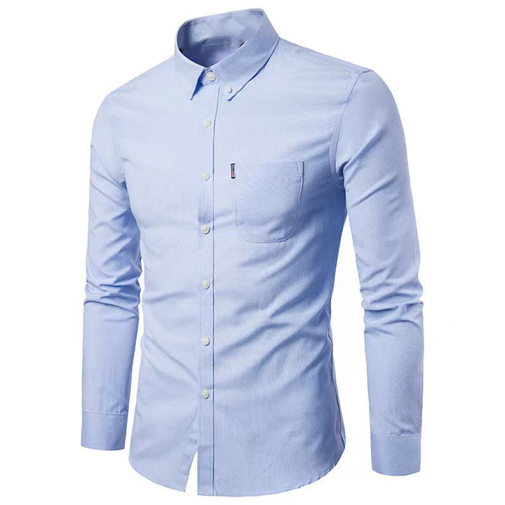 Herren nan tailliertes Oxford-Hemd mit Button-Down-Kragen und Brusttasche Drune