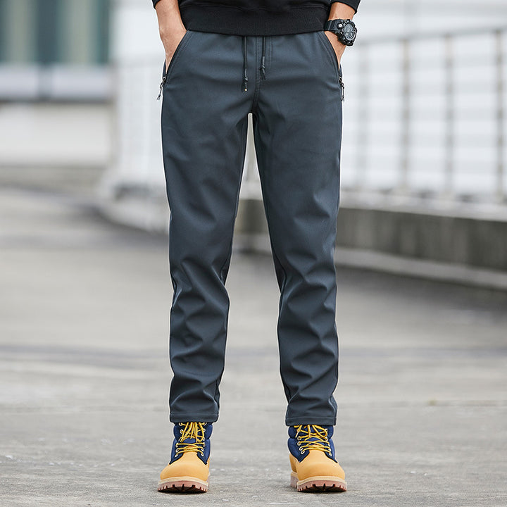 Herren Technische Softshell-Jogginghose mit wasserabweisender Membran, Reißverschlusstaschen und elastischem Kordelbund Drune