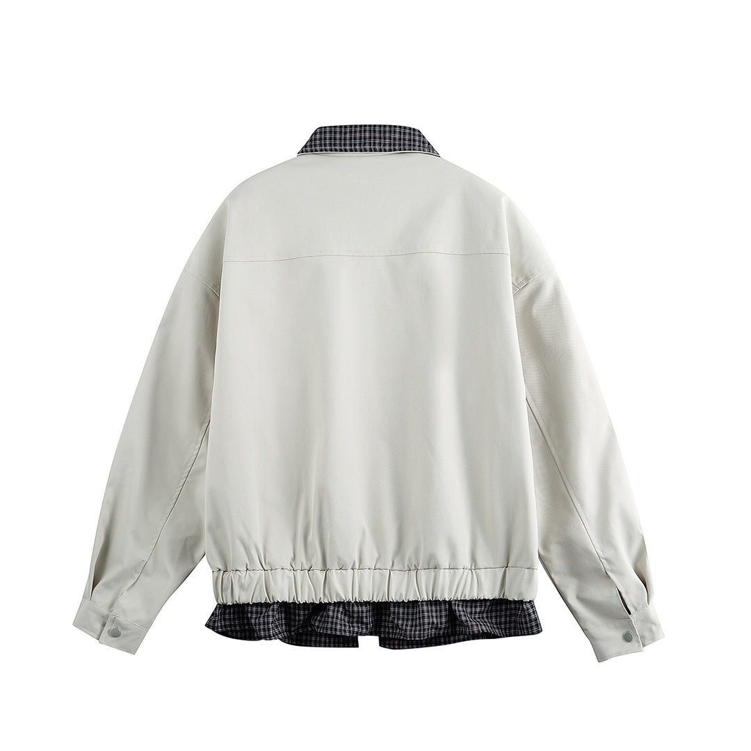 Herren Layered-Optik Blousonjacke mit Karokragen und verstellbarem Saum Drune