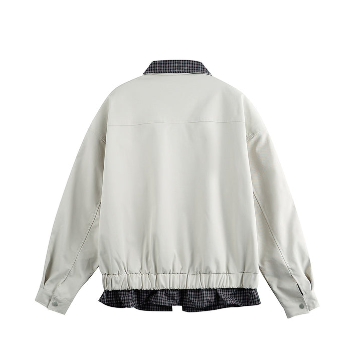 Herren Layered-Optik Blousonjacke mit Karokragen und verstellbarem Saum Drune