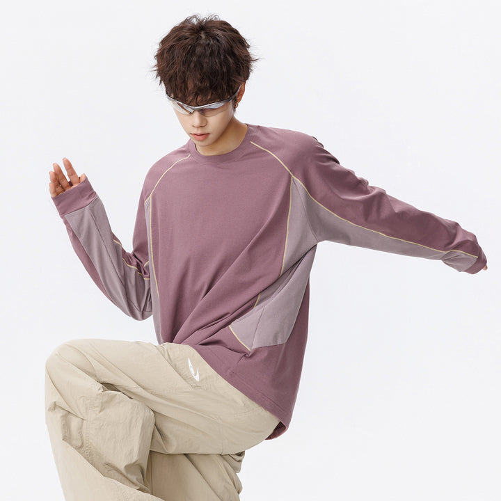 Damen Oversize-Langarmshirt mit Raglanärmeln, atmungsaktiven Seiteneinsätzen und Rundhalsausschnitt Drune