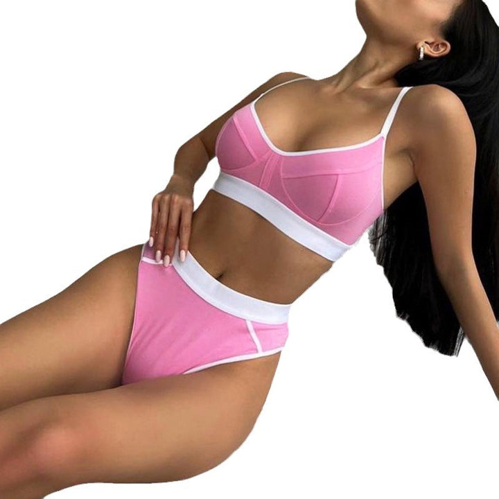 Damen Sportliches Bikini-Set mit verstellbaren Trägern und hohem Schnitt Drune