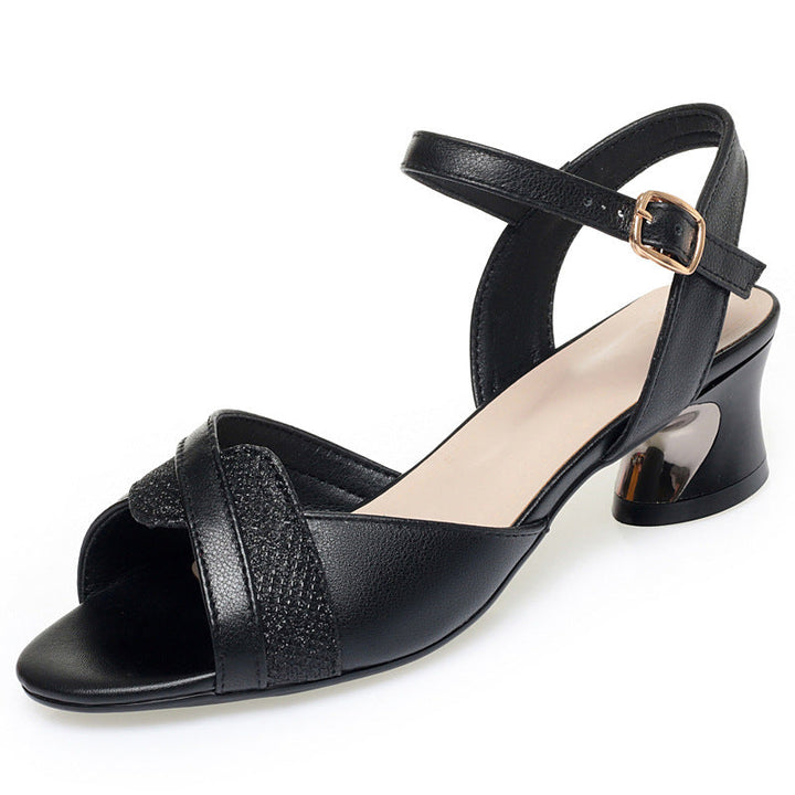 Damen Elegante Absatzsandalen mit modischem Glitzerakzent und komfortablem Riemen Drune