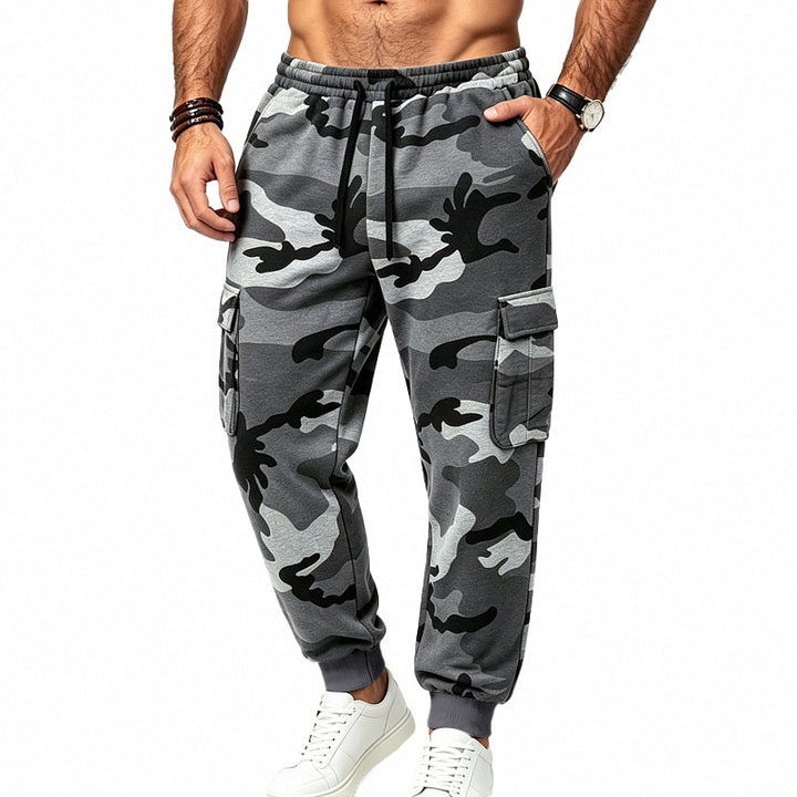Herren Cargohose im Jogger-Stil mit elastischem Bund, Kordelzug und Mehrfachtaschen Drune