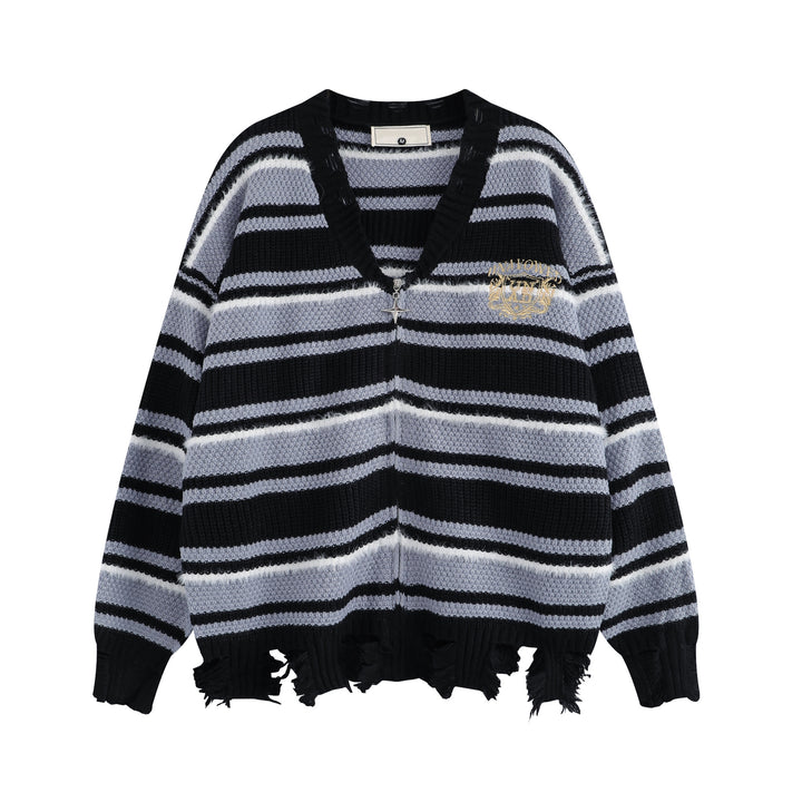 Damen Lässiger Strickpullover mit Reißverschluss Drune