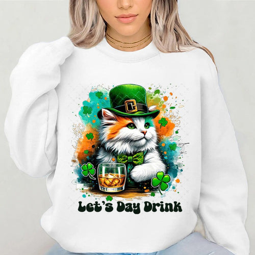 Damen Sweatshirt mit lustigem Katzenmotiv und inspirierendem Schriftzug Drune