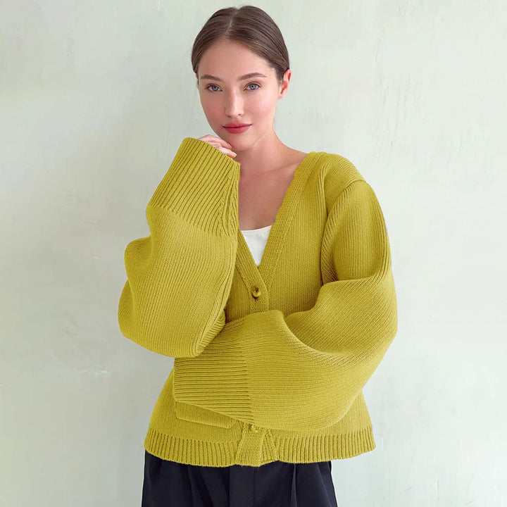 Damen Strickjacke mit voluminösen Ärmeln Drune