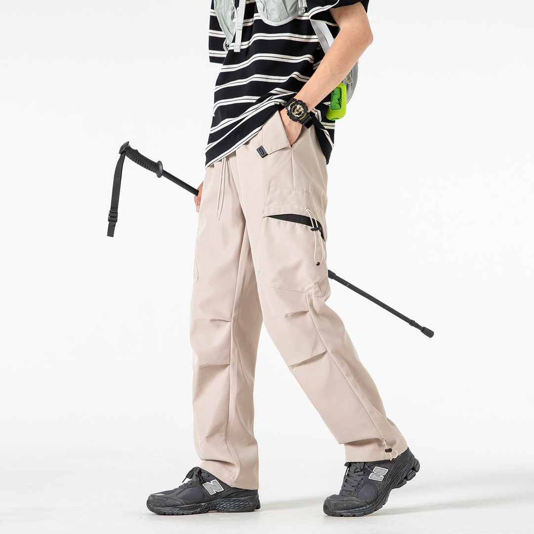 Herren Oversized Cargo‑Hose mit Tunnelzugbund, multifunktionalen Klapp‑ und Beintaschen sowie verstellbaren Kordelabschlüssen Drune