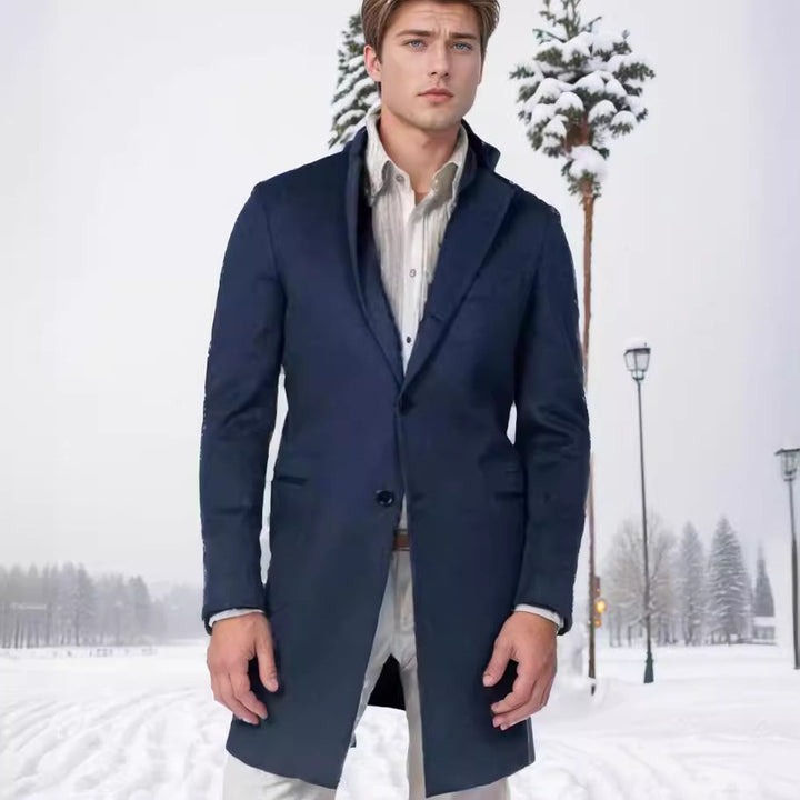 Herren eleganter Langmantel aus hochwertiger Wolle Drune