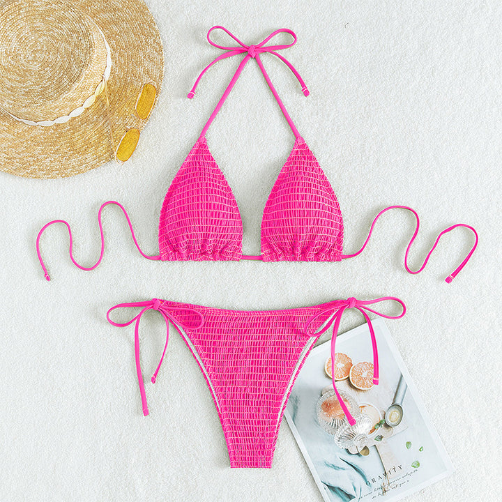 Damen Triangel-Bikini mit gerafftem Design Drune