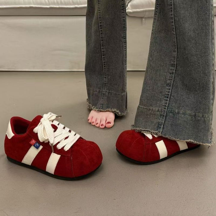 Damen Veloursleder Sneakers mit komfortabler Sohle und trendy Schnürsystem Drune