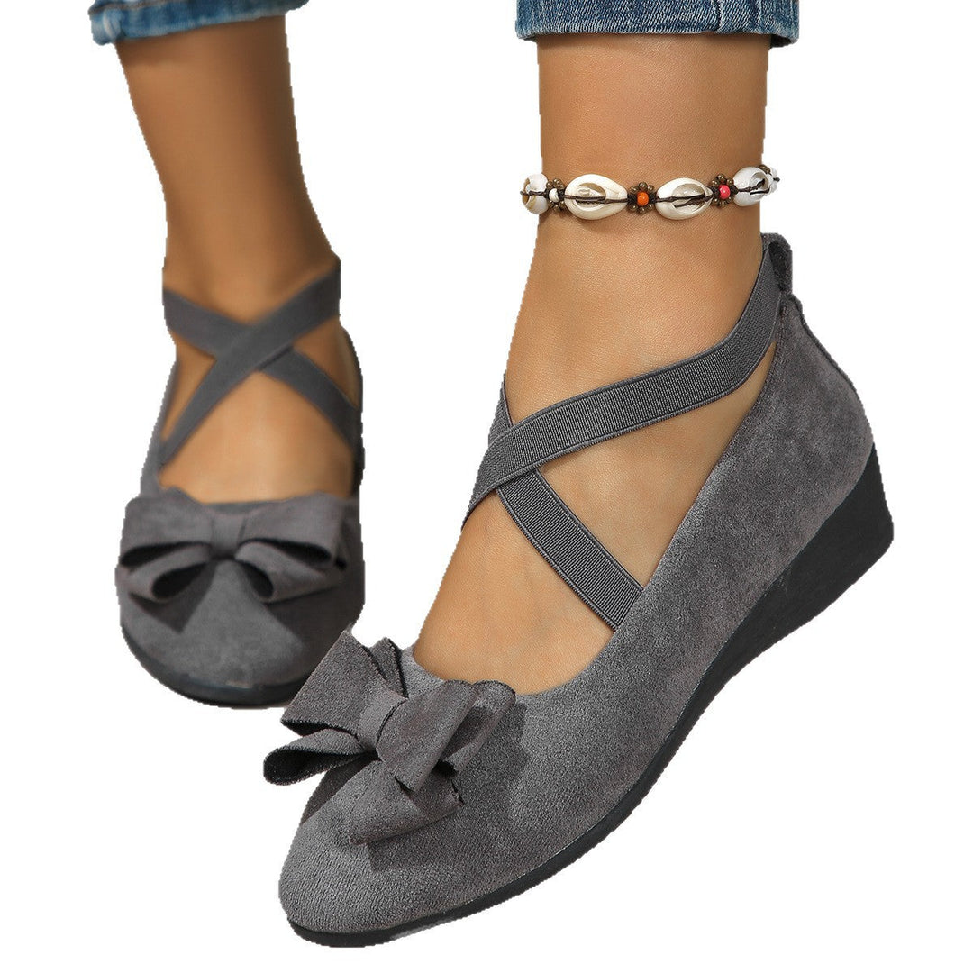 Damen Ballerinas mit modischem Schleifenakzent und elastischem Riemen Drune