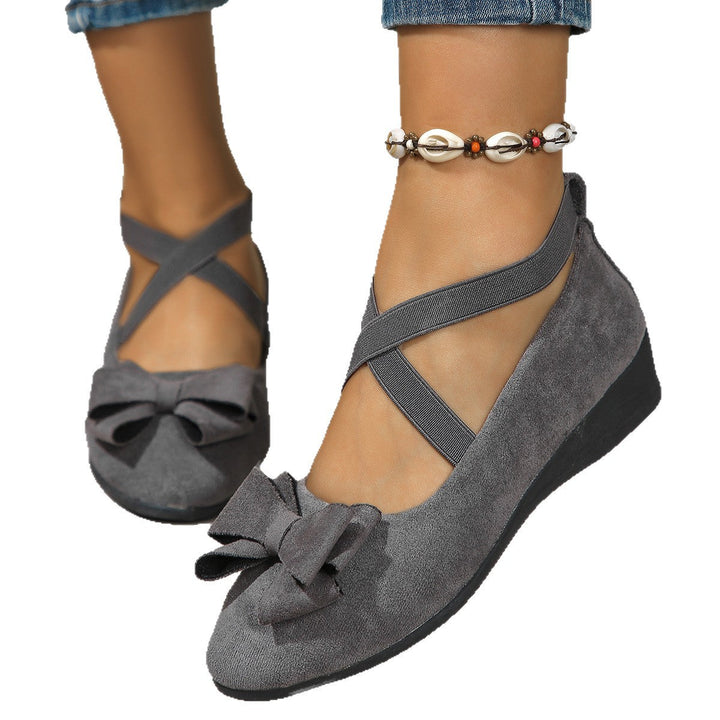 Damen Ballerinas mit modischem Schleifenakzent und elastischem Riemen Drune