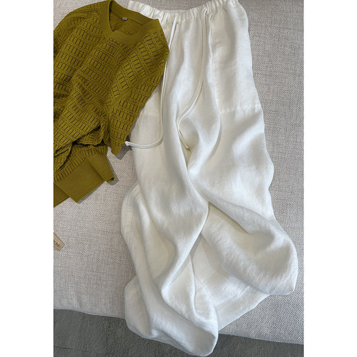 Damen Weite Leinen-Hose Drune