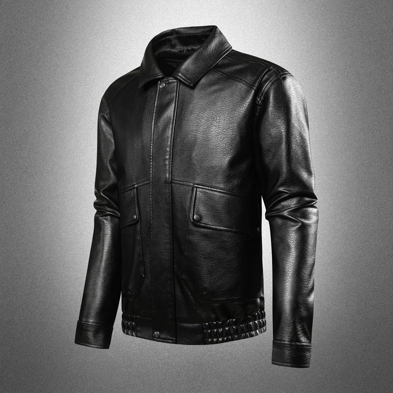 Herren Premium Kunstlederjacke mit praktischen Taschen Drune