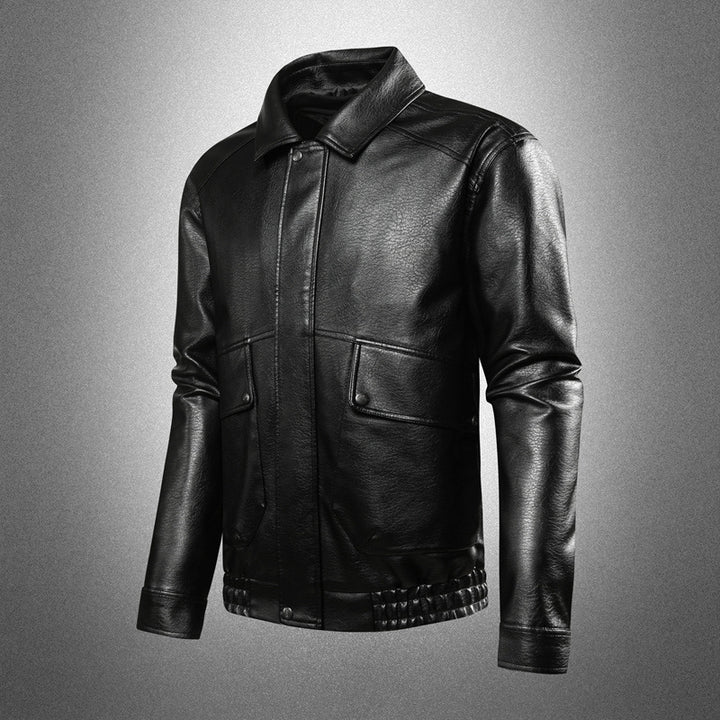Herren Premium Kunstlederjacke mit praktischen Taschen Drune