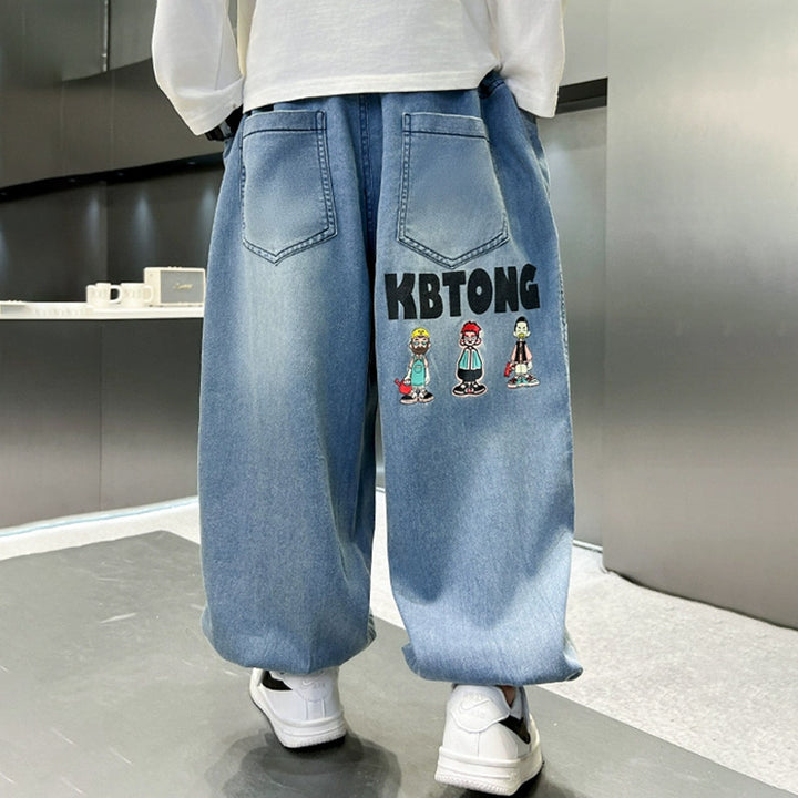 Unisex lässige Jeans mit bunten Stickereien Drune