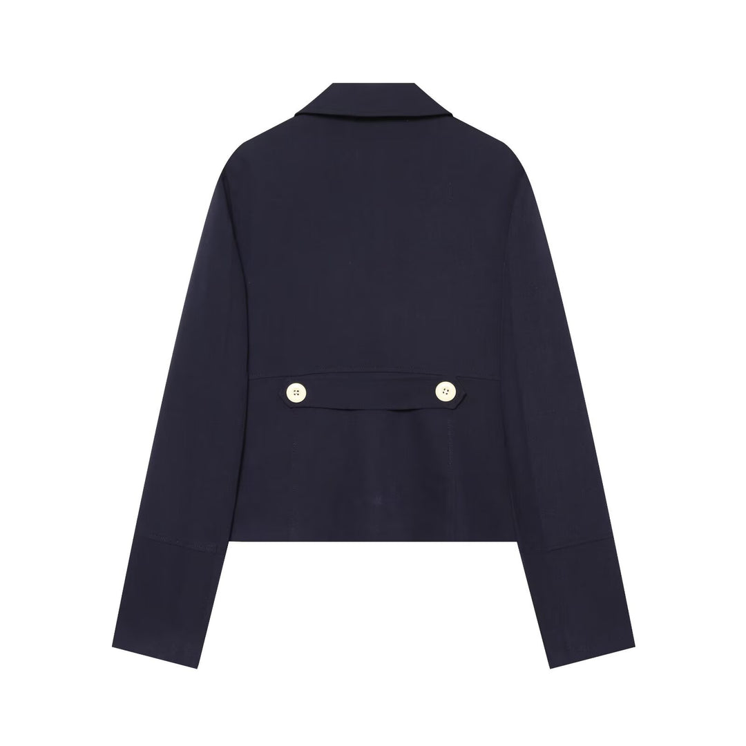 Damen kurze Feldjacke mit Knopfverschluss, aufgesetzten Taschen und Schulterklappen Drune