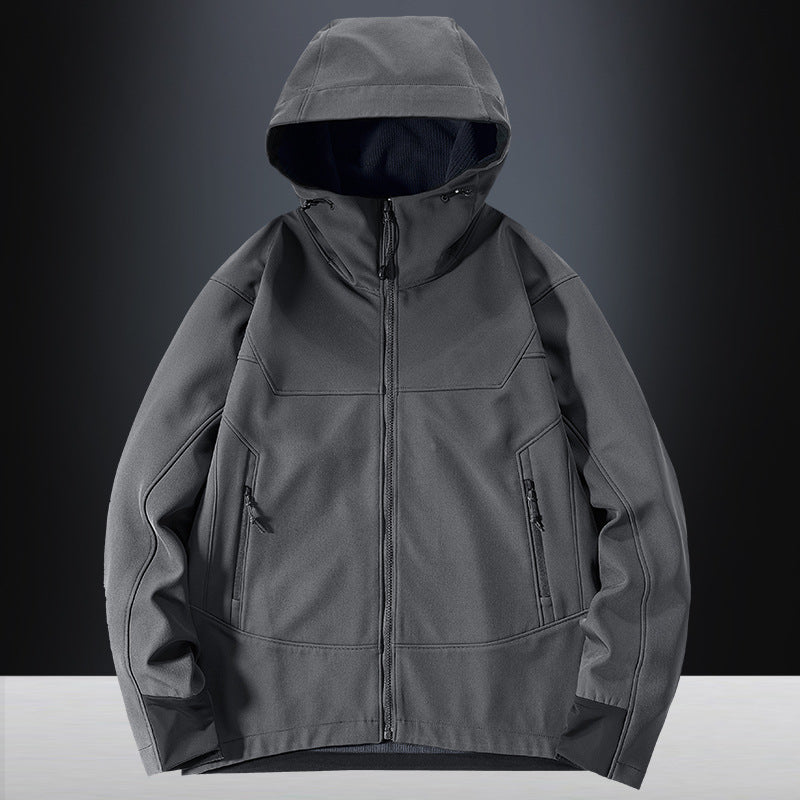 Herren Softshell Outdoorjacke mit winddichter, atmungsaktiver Membran und verstellbarer Kapuze Drune