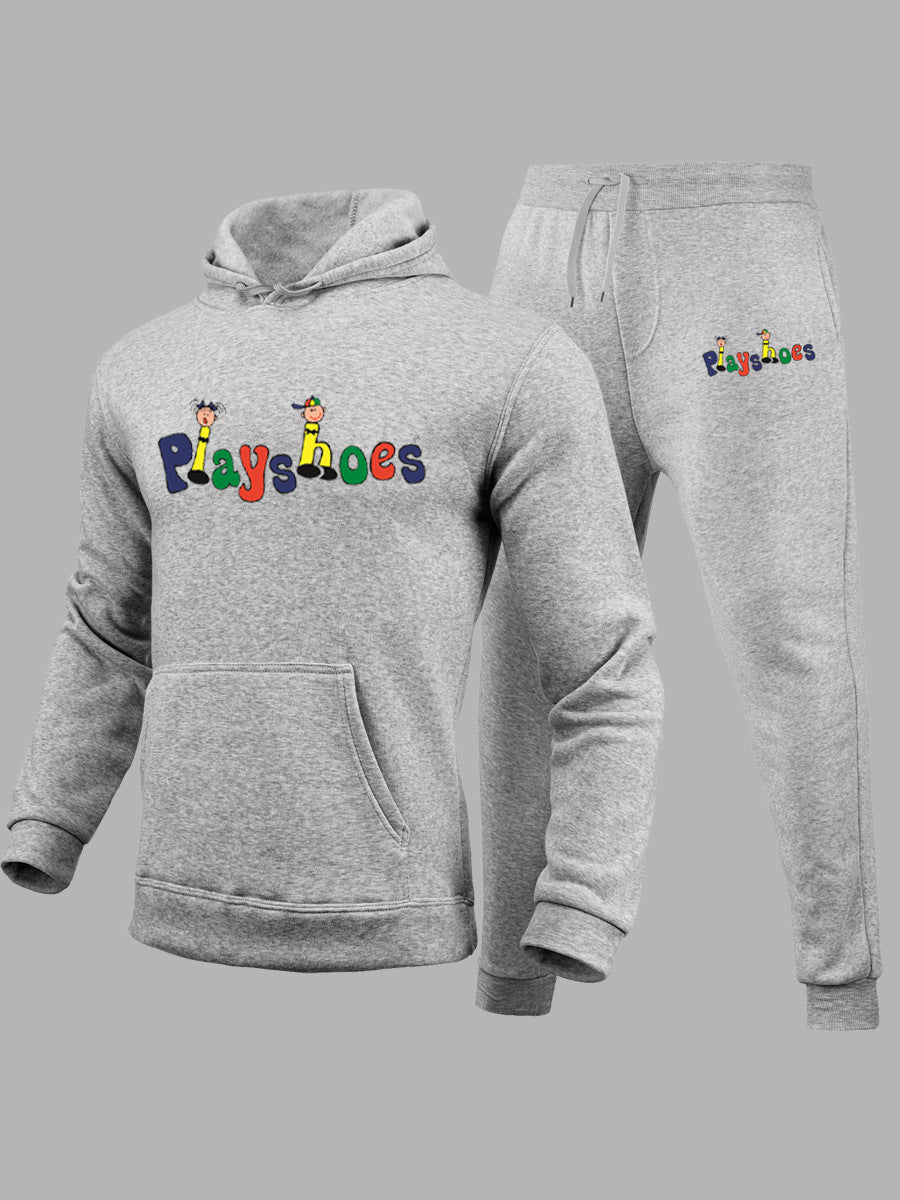 Damen Sportliches Hoodie und Sweatpants Set mit kreativem Grafikdesign Drune