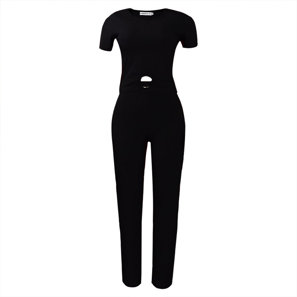Damen Jumpsuit mit hoch geschnittenem Design und modischem Schlitz Drune
