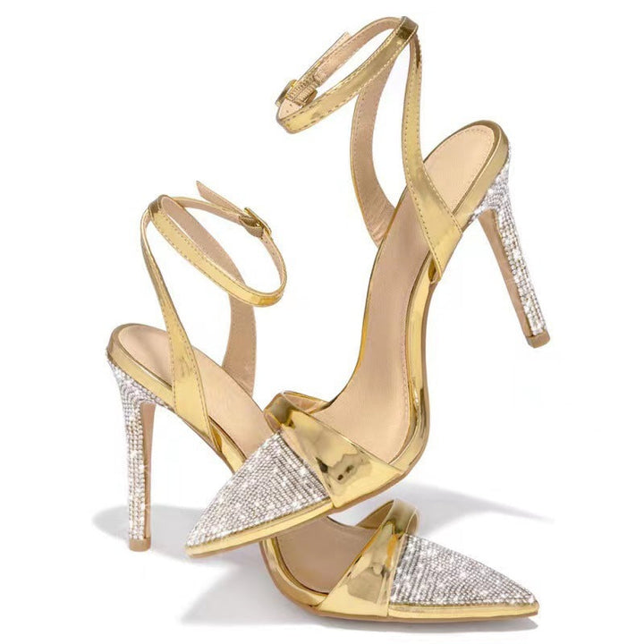 Damen High-Heels mit funkelndem Strassdesign und elegantem Riemen Drune