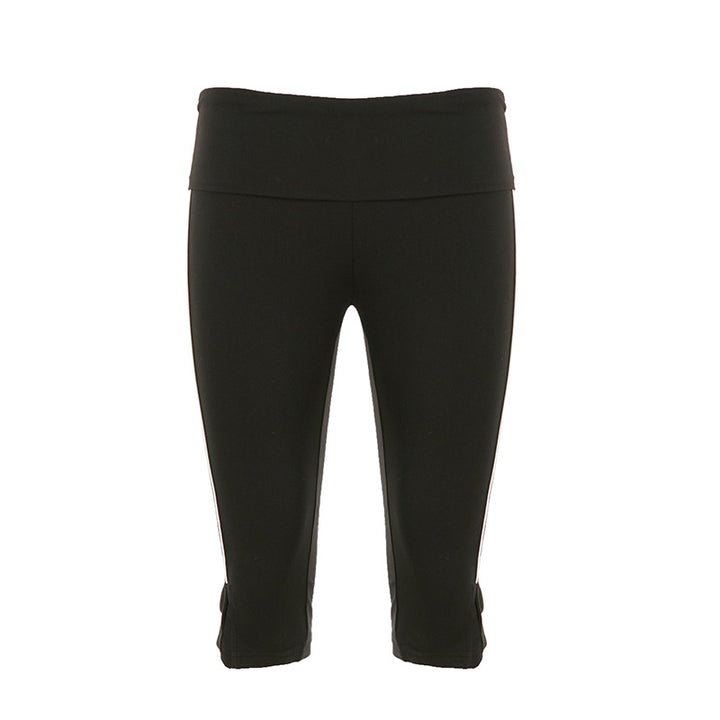 Damen sportliche Leggings mit breitem Bund und Seitendetails Drune