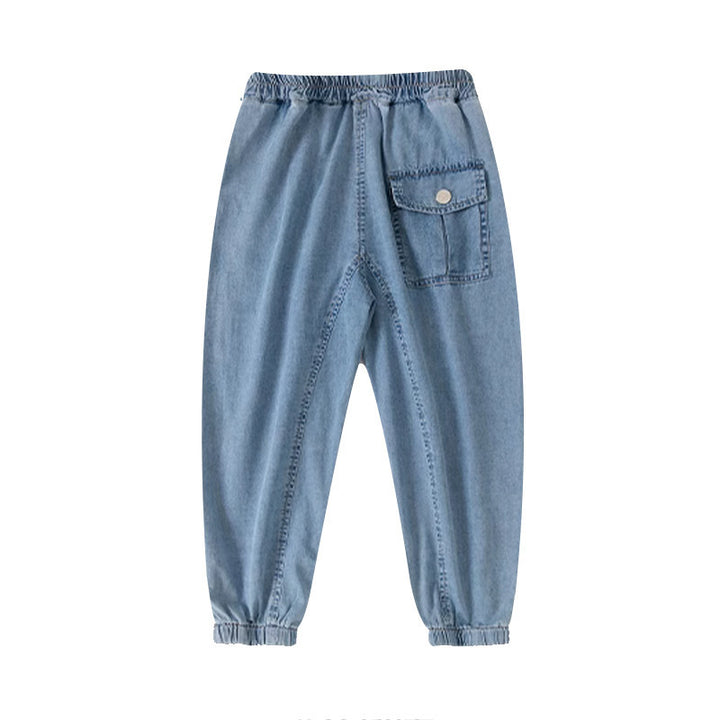 Unisex lässige Denim-Hosen mit elastischen Bündchen Drune
