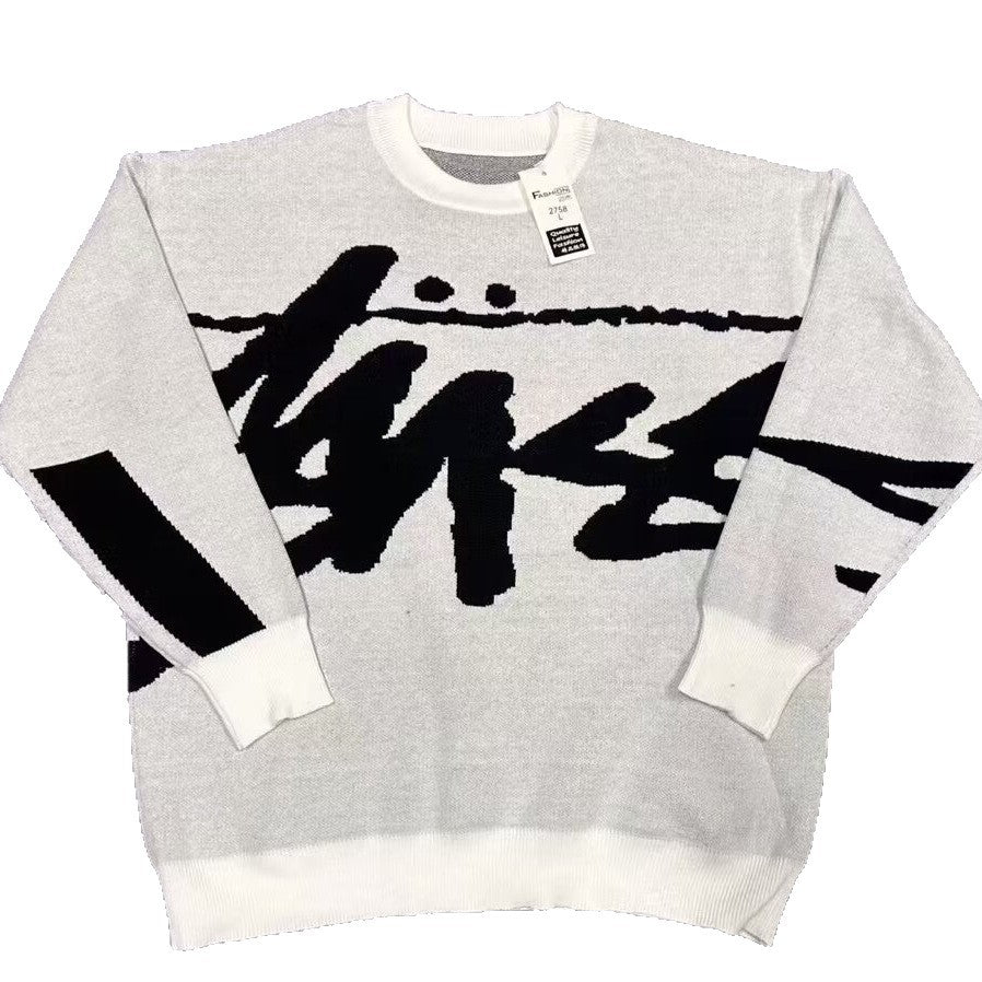 Herren Modischer Grobstrickpullover mit grafischem Design Drune