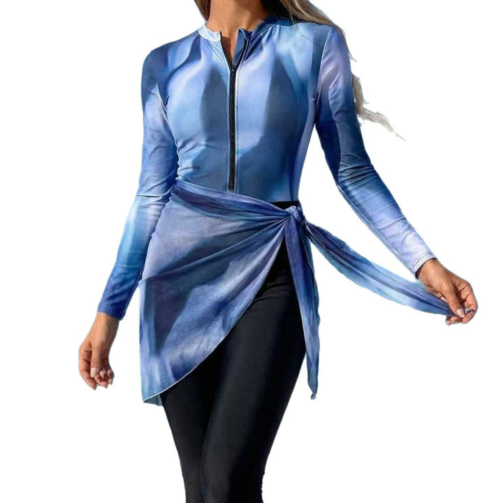 Damen modischer Rashguard mit asymmetrischem Wickeldesign Drune