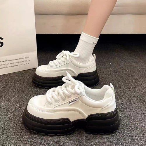 Damen Chunky Sneakers mit modischer Profilsohle und atmungsaktiver Oberflächenstruktur Drune