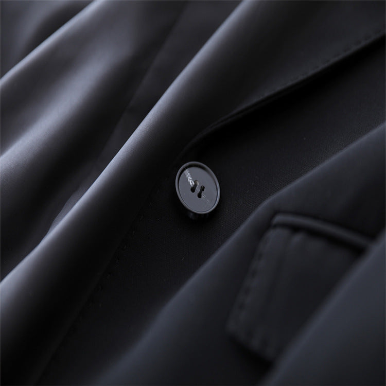 Damen Taillierter Ein-Knopf-Longblazer mit Reverskragen und Pattentaschen Drune