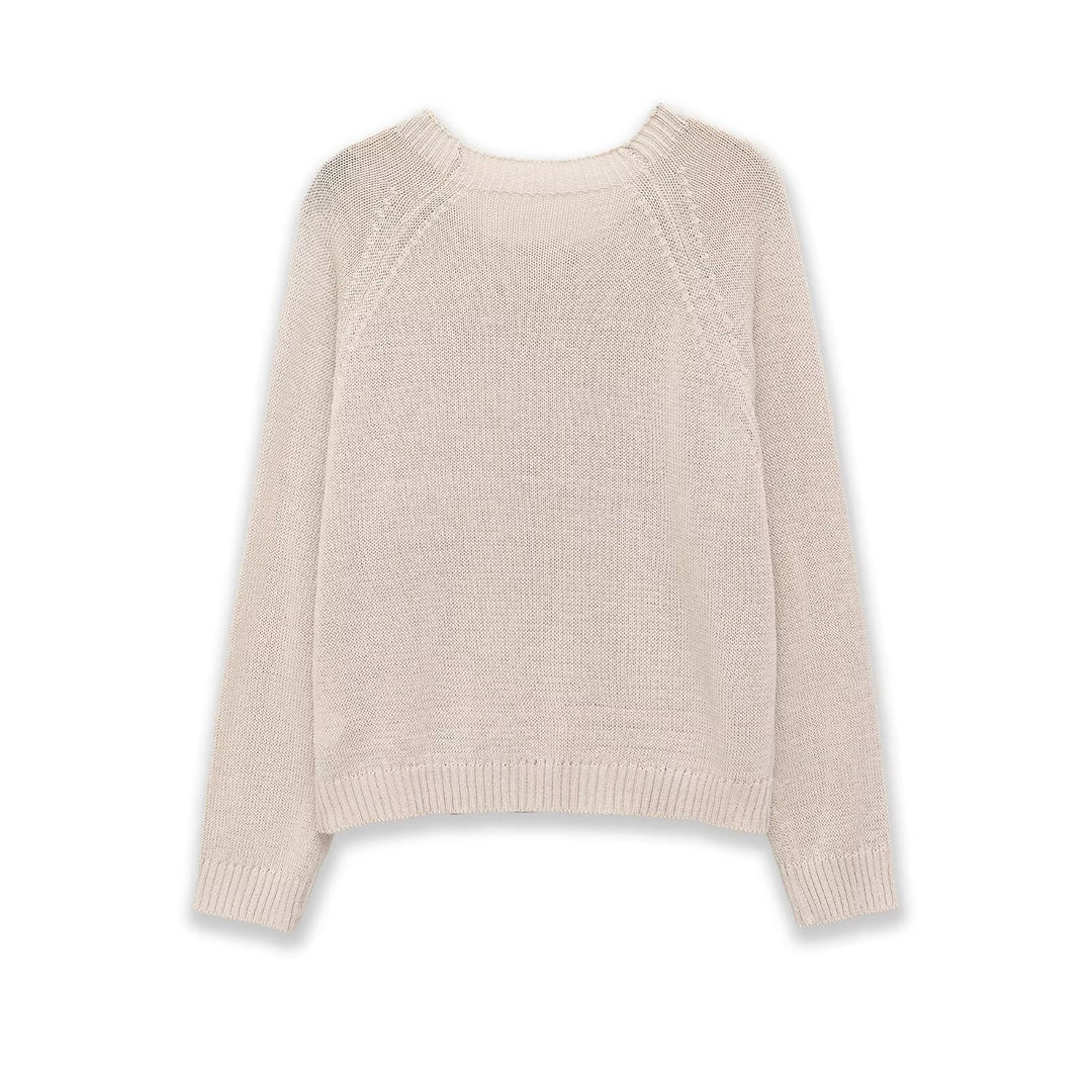 Damen Leichter Feinstrick-Pullover mit Henley-Knopfleiste Drune