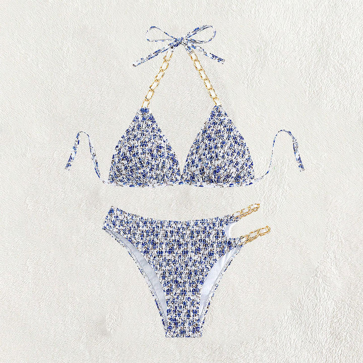 Damen Triangel-Bikini mit eleganten Kettenverzierungen Drune