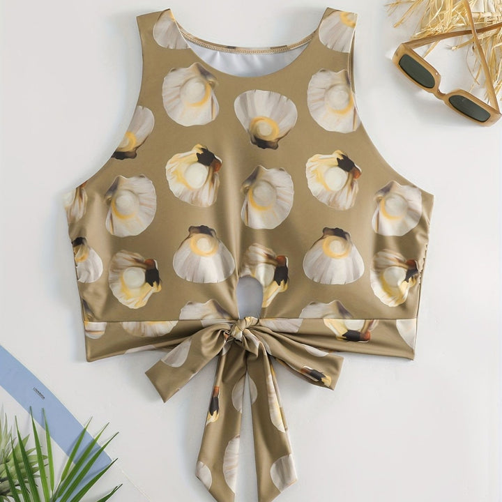 Damen Crop-Top mit modischem Knoten-Design Drune