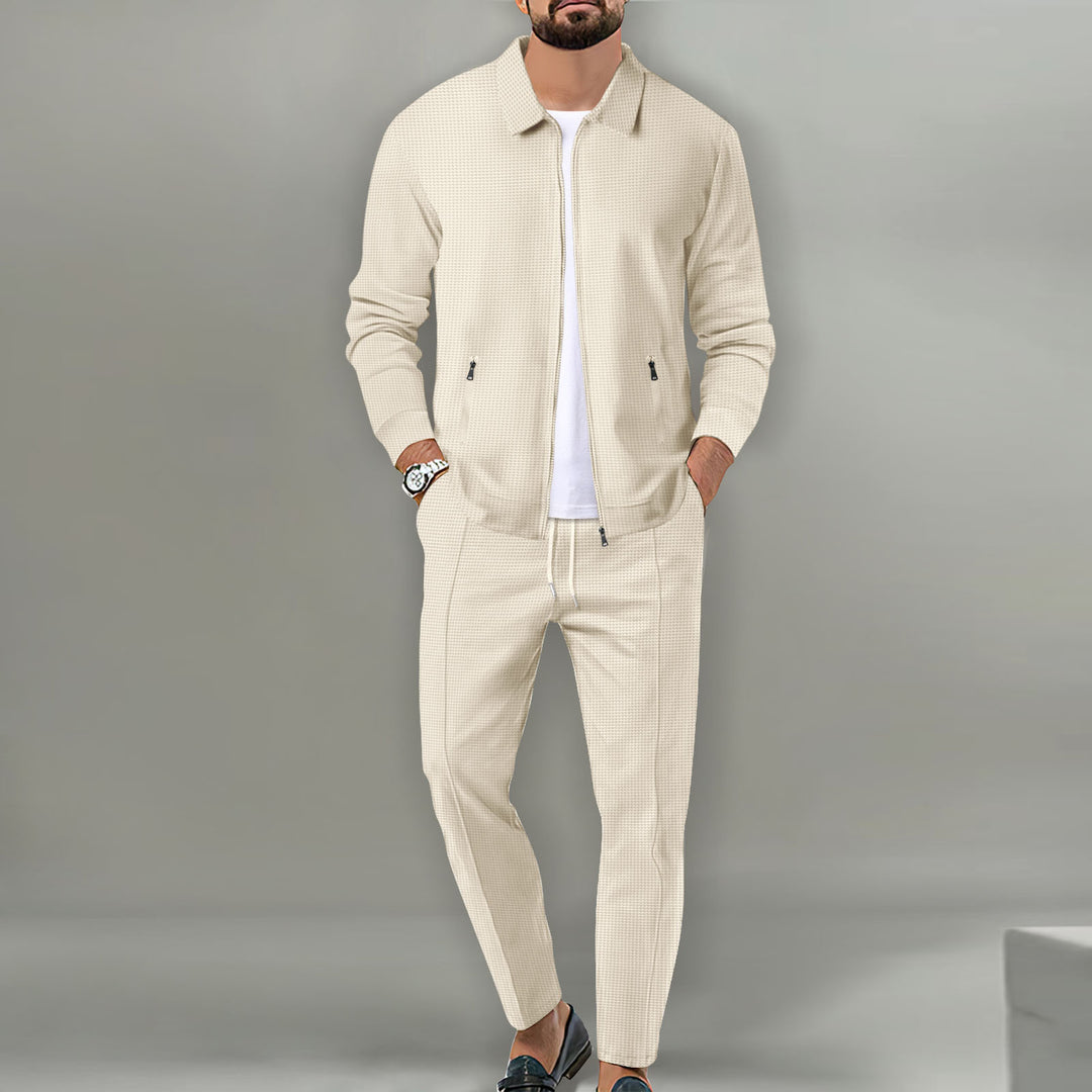 Herren modisches Freizeit-Ensemble mit strukturiertem Obermaterial und elastischem Bund Drune