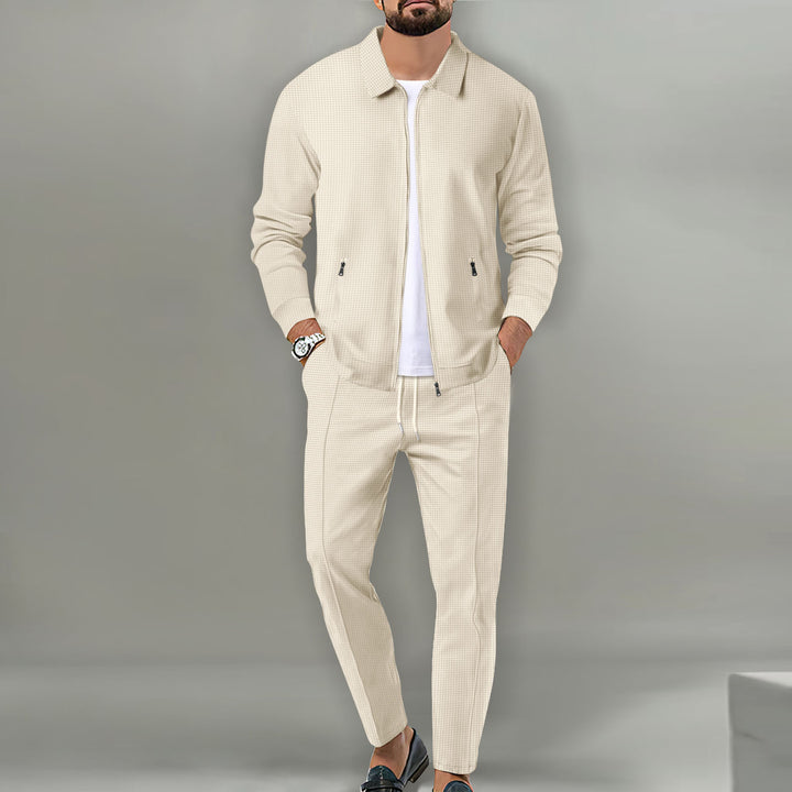 Herren modisches Freizeit-Ensemble mit strukturiertem Obermaterial und elastischem Bund Drune