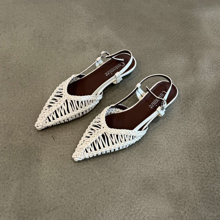 Damen Slingback Sandalen mit raffiniertem geflochtenem Design und komfortablem Fußbett Drune