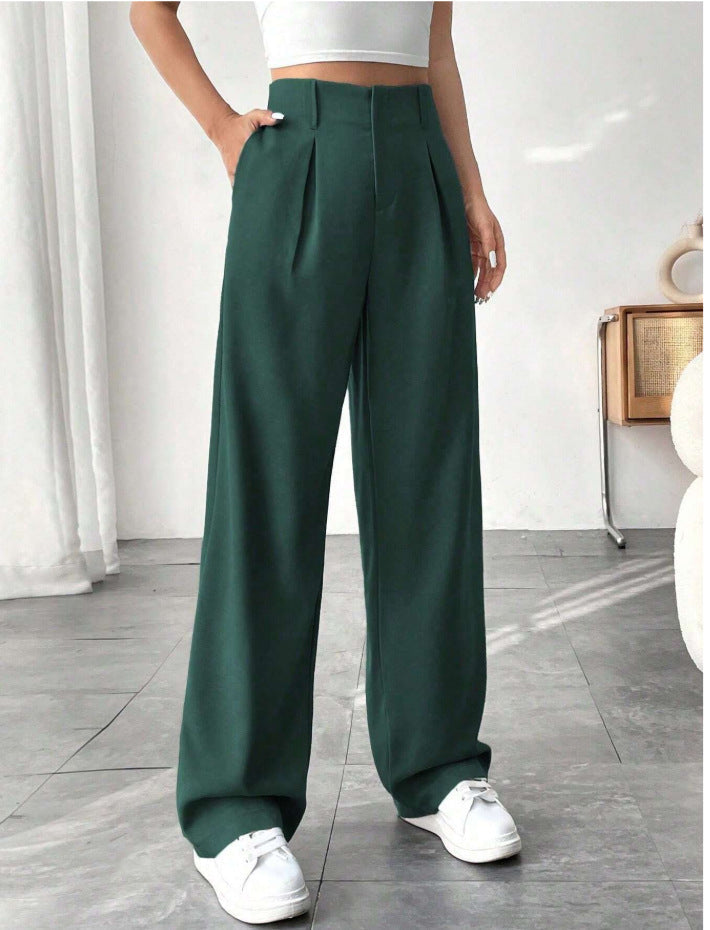 Damen Elegante Bundfaltenhose mit weitem Schnitt Drune