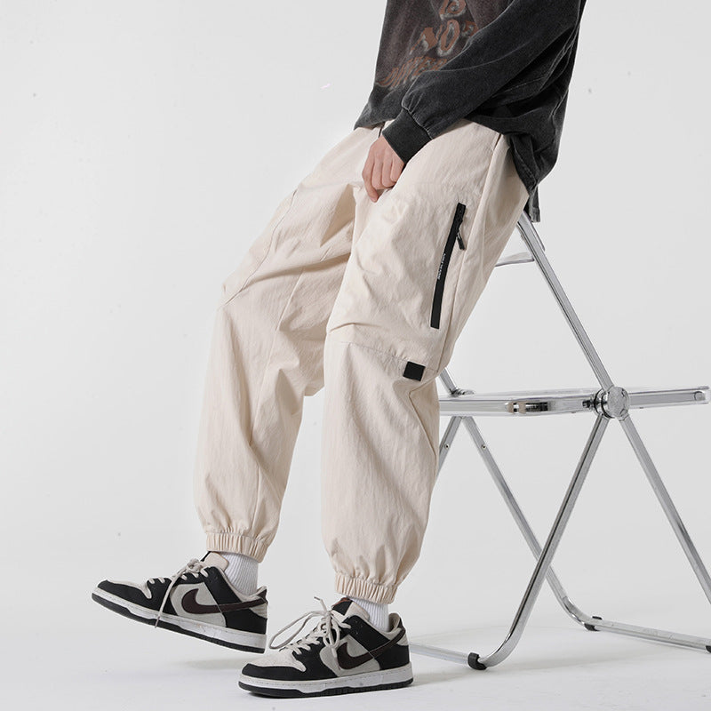 Herren Baggy-Tech-Cargo-Hose mit Ripstop‑Nylon, Knieabnähern & elastischem Bündchen Drune