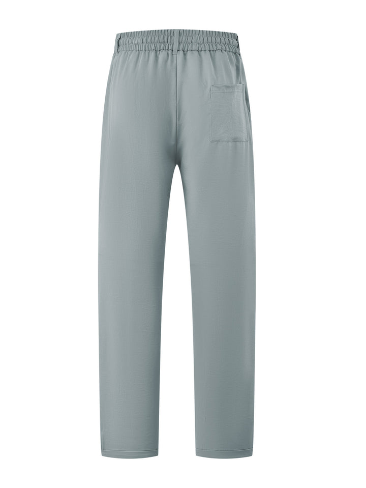 Damen Leichte Relaxhose mit elastischem Bund, geradem Schnitt & aufgesetzter Gesäßtasche Drune