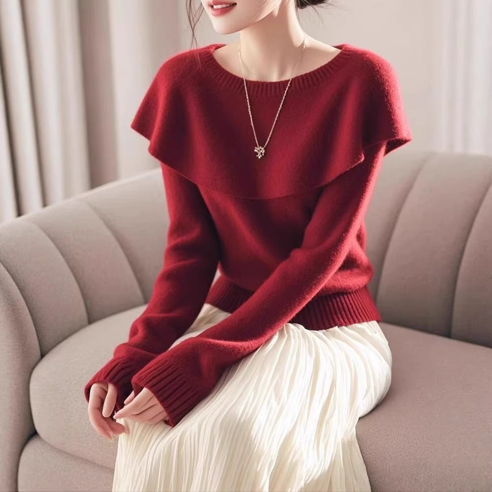Damen Pullover mit lässigem Schalkragen Drune