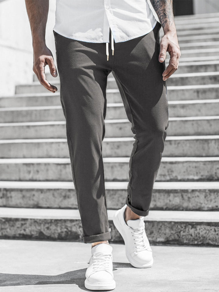 Drune Herren Freizeithose mit Kordelzug und Seitentaschen
