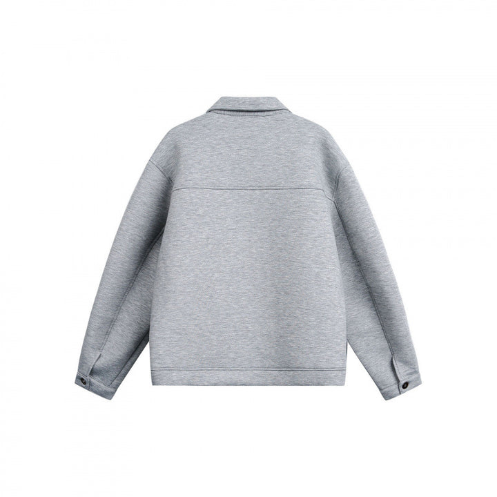 Unisex Boxy-Zip-Sweatjacke mit Hemdkragen, verdeckten Nähten und Eingrifftaschen Drune